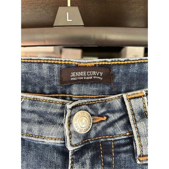True Religion Jennie Curvy Mid Rise Super Skinny Flap Pocket Jeans Size 28 - Picture 9 of 9
